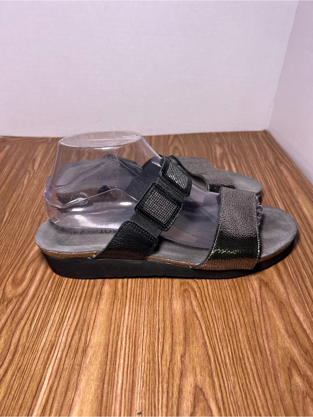 NAOT Women's Black Wedge Slide Sandals size 10